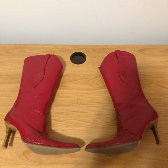 Authentic Los Altos Ostrich Leg Boots, Red Sz 8.5 - Picture 3 of 8